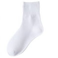 thumbnail image 2 of 5 Pairs Kids Athletic Crew Socks Boys Girls Cotton School Uniform Casual Basic Socks White, 2 of 7