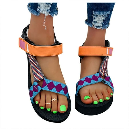 

OAVQHLG3B Women s Sandals on Clearance New Summer Shoes Thick-soled Beach Shoes Ethnic Style Female Sandals