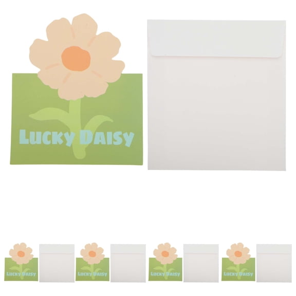 Unique Bargains 10 Pcs Floral Pattern Greeting Cards Blank Cards Green