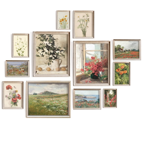 97 Decor Vintage 8x10 Floral Garden Poster Set, 12 Pieces