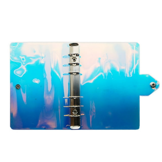 relayinert 1 Piece Zipper Binder PVC Cover 6-Ring Envelopes Planner Organizer Files Holders Storage Containers for Home School Illusory Color A6