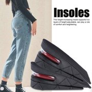 2in Height Increasing Insoles for Men Women, 2 Layer Adjustable Air Cushion Massage Shock Relief Comfortable Feet for Sports Shoes Boots (Black)