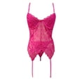 thumbnail image 4 of Gibobby Lenceria mujer sexy Conjunto de lencería de 2 piezas para mujer Ropa interior de dos piezas Ropa interior Ropa de dormir Conjunto de lencería con liga(Rosa caliente G), 4 of 5