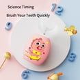 thumbnail image 5 of Cepillo de dientes eléctrico sónico en forma de U para niños y adultos, blanqueador dental, carga USB, temporizador inteligente de 360 grados, cabezal de cepillo de dientes de silicona, 5 of 5