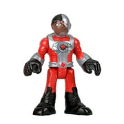 Replacement Part for Fisher-Price Imaginext Playset Inspired by DC Superfriends SuperVillain Holiday Theme - HML59 ~ Replacement Poseable Cyborg Figure ~ Dressed in Red, Black and Silver