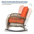 thumbnail image 4 of Socialcomfy Solid Print Rattan Outdoor Adjustable Height Rocking Chair, Orange, 4 of 7