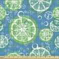 thumbnail image 2 of Ambesonne Fruit Fabric by the Yard Upholstery, Summer Cold Citrus Slices, 1 Yard, Sea Blue Mint Green and White, 2 of 5