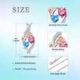 thumbnail image 5 of Taioiat Double Birthstone Necklaces for Women 18K Gold Plated Birthstone Rose Flower Jewelry Anniversary Valentines Day Mother's Day Birthday Gifts for Her Wife Girlfriend Mom, 5 of 7