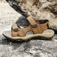 thumbnail image 6 of Hicooer GOOHIK Men's Leather Sandals Hiking Outdoor Water Beach Sports Mens Sandals for Summer with Open Toe Adjustable Straps Light Brown, 6 of 8