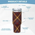 thumbnail image 5 of Logiee Buffalo Check Plaid Print 40OZ Ice Bully Cup with Handle and Straw, Double Wall Stainless Steel Tumbler,Travel Coffee Cup with Lid, Summer Insulation and Cooling Cup, 5 of 8