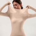 thumbnail image 5 of Jamicy Womens Winter Undershirts Long Sleeved Round Neck Solid Color Warm Basic Tops Underwear Base Layers for Women, 5 of 10