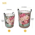 thumbnail image 3 of Pofeuu Vintage Typewriter Floral Print Laundry Basket Circular Laundry Hamper with Handle Waterproof Oxford Fabric Foldable Dirty Clothes Storage Bucket Gift Storage Basket-Medium, 3 of 6