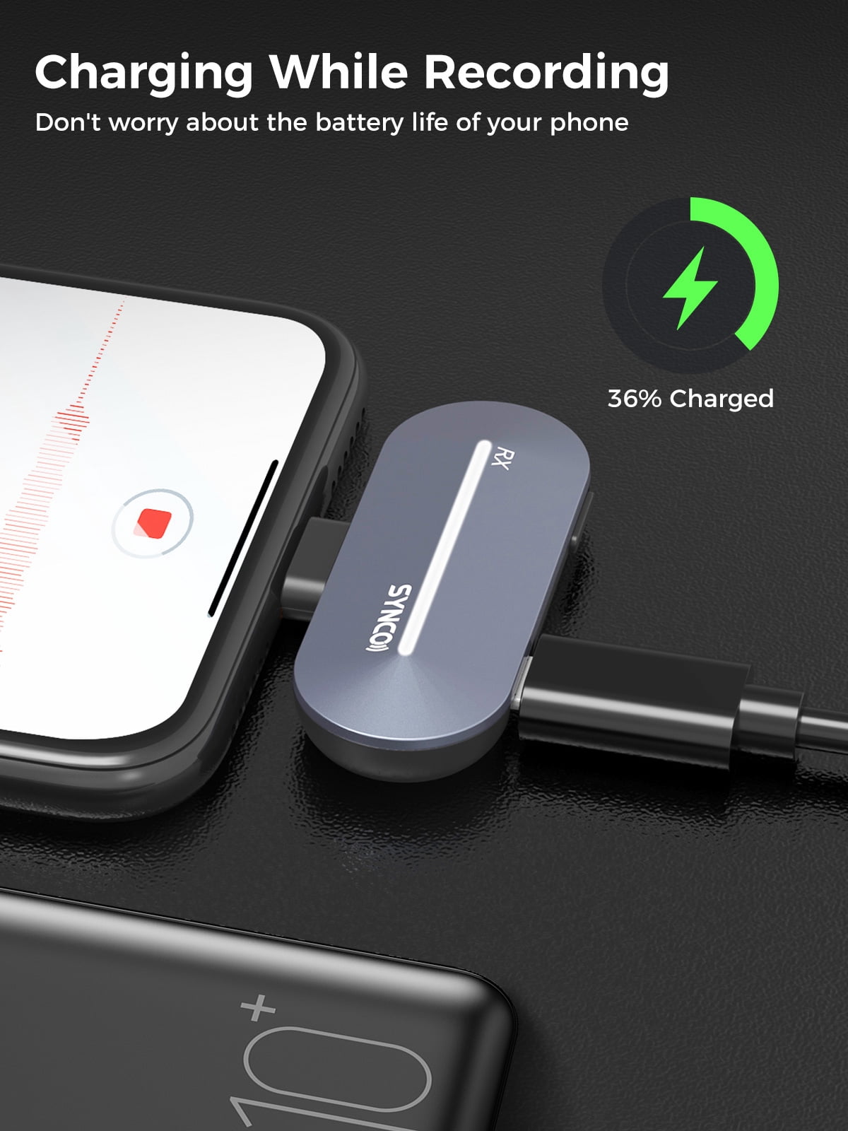 SYNCO  P2ST 2 Mics Wireless Lavalier Microphone, USB-C Wireless Microphones With Charging Case for  iPhone 15, Andriod Phone,Professional Lapel Mics for Tiktok, YouTube, Streaming