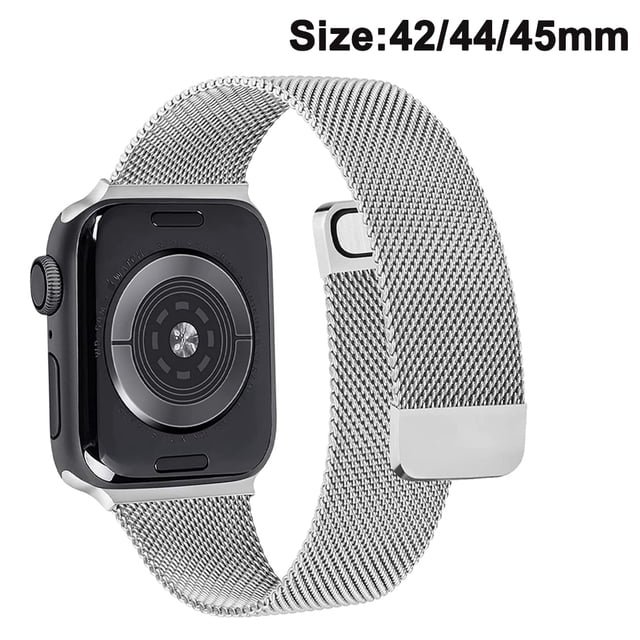 Correa de metal Malla Hebilla magnética de acero inoxidable Compatible con Apple Watch Bands, Correa deportiva para mujer Compatible con iWatch Collection para hombre Zhivalor 222875-6