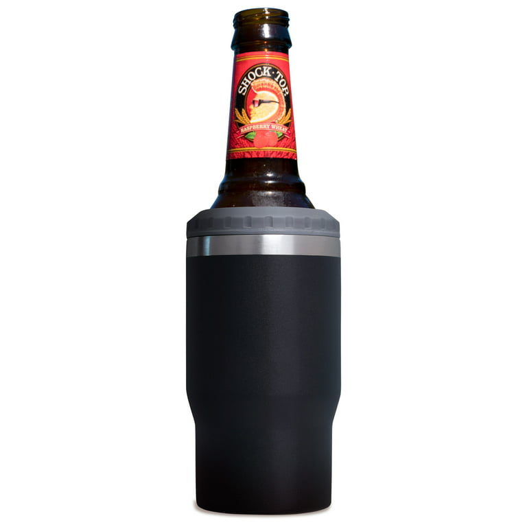 4 in 1 Vacuum Insulated Stainless Steel Beer Bottle Cold Keeper, Can  Cooler, Bottle Holder for Women/Men, Insulator for 12 Ounce Standard/Tall  Skinny Slim Cans, Beer Bottles, Black 