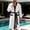 White, variant on Naittoop Mens Lightweight Cloth Bathrobe, Long Sleeve Mid Length Summer Robes Comfy Soft Dude Robe with Pockets Sleepwear