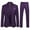 Purple, variant on Cloudstyle Mens Suit Solid Color Formal Business 3-Piece Suit Wedding Slim Fit Party Jacket Vest & Pants