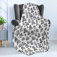 thumbnail image 4 of City Soft Flannel Fleece Blanket, Village Houses Hand Drawn Monochrome Doodle Architecture Pattern Buildings Town Scene, Cozy Plush for Indoor and Outdoor Use, 50" x 70", Black White, by Ambesonne, 4 of 5