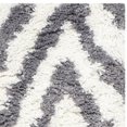 thumbnail image 2 of Safavieh Chevron Shag Collection SG250C Handmade Ivory and Grey Square Area Rug (5' Square), 2 of 3