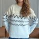thumbnail image 5 of Suéter de cuello redondo para mujer, moda otoño invierno, tejido, suelto, manga larga, blusa, suéter de cuello redondo, suéter para mujer, 5 of 7