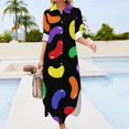 thumbnail image 3 of Jelly Bean Pattern Long Sleeved Shirt Dress Women's skirt Long veiled dresses luxury dresses, 3 of 6
