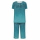 thumbnail image 5 of Sexy Pijama Conjunto para las Mujeres, Cuello Redondo Blusa de Manga Corta Y Pantalones, Traje de Moda Casual, 5 of 9