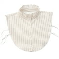 thumbnail image 3 of Striped Detachable Collar Half High Collar Shirt Red Christmas Holiday Fashion Accessory, 3 of 7