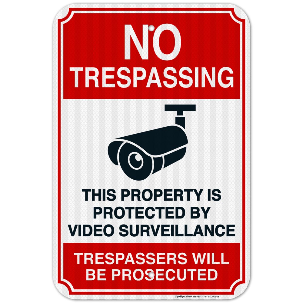 No Trespassing Sign, Video Surveillance Sign, - Walmart.com - Walmart.com