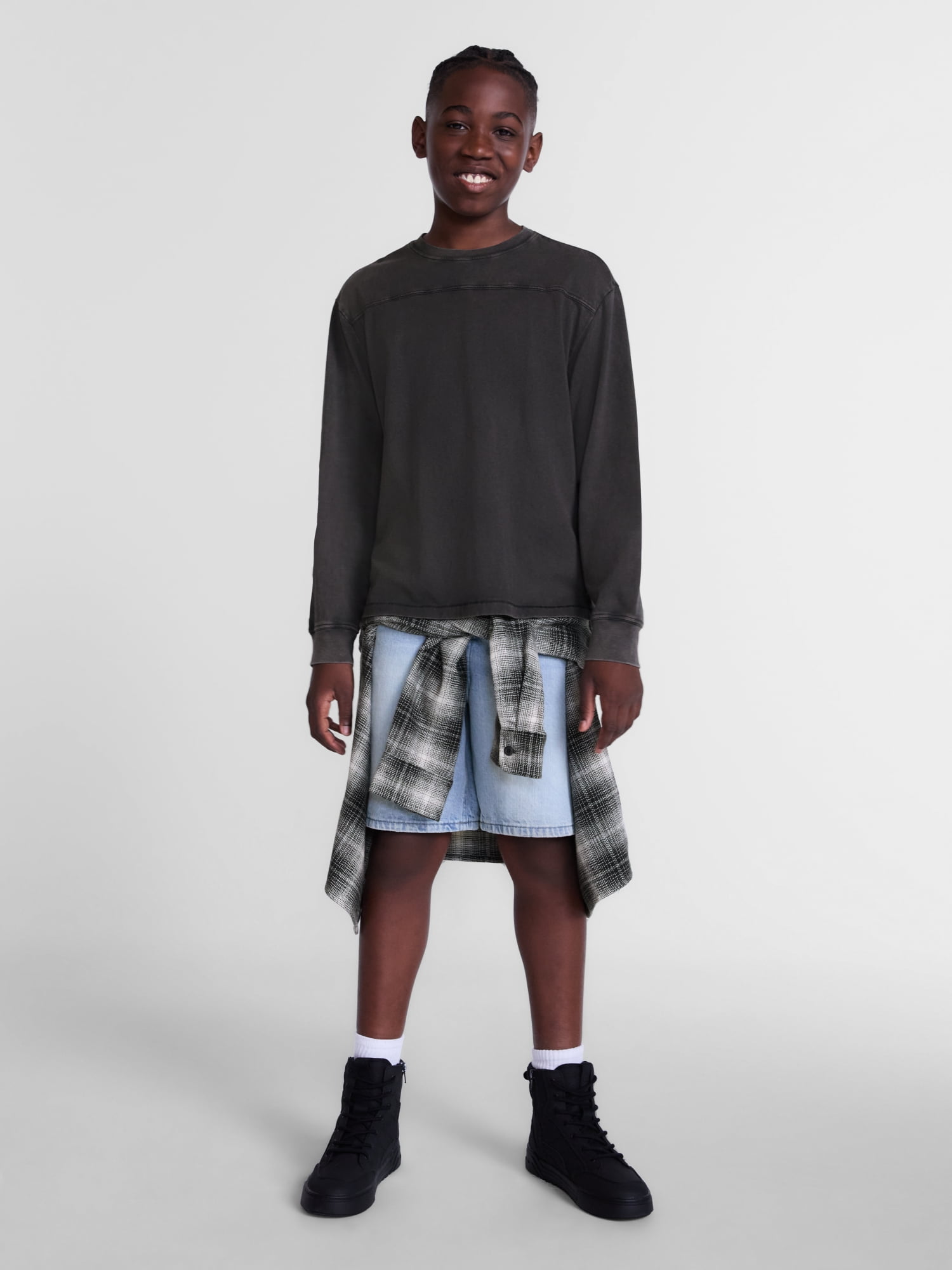 Weekend Academy Boys Football Yoke Tee with Long Sleeves, Sizes XS-XXL