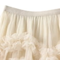 thumbnail image 2 of Npasoilc Gauze Skirts for Women Elastic High Waist Irregular Tiered Ruffle Hem A-Line Puffy Skirt Solid Color Casual Party Prom Skirt, 2 of 5