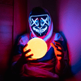 thumbnail image 2 of 2 PACK! Halloween LED Mask, Scary Glow LED Face Light Up Masks with 3 lighting Modes & El Wire for Costume & Cosplay Masquerade Party Adjustable & Eco-Friendly Material for Men Women Kids, 2 of 13