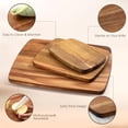 thumbnail image 3 of 12 Pcs Thick Acacia Wood Cutting Boards for Kitchen Reversible Wooden Chopping Board Set Double Sided Charcuterie Boards for Meat Cheese Meal, 3 of 6