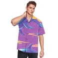 thumbnail image 5 of Ckdifva Retro Dolphins Trees Mens Button Down Short Sleeve Shirt Casual Shirts Beach Hawaiian Shirts, 5 of 8