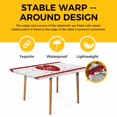 thumbnail image 4 of Valentine's Day Table Cloths for 5 Foot Rectangle Tables, Red Love Heart Roses Romantic Wooden Patio Waterproof Elastic Fitted Tablecloths, Washable Rectangular Table Cover for Camping, 4 of 8