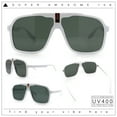 thumbnail image 2 of Mens Racer Mobster Fashion Oversize Sunglasses White - Green, 2 of 8