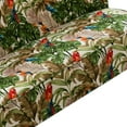 thumbnail image 5 of Mid-Century Floral Pattern Double Recliner Sofa with Metal Legs, Upholstered Couple Seat Sofa, Armless Sofa with Tufted Backrest for Living Room, Bedroom,Green, 5 of 9