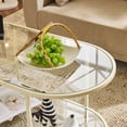 thumbnail image 4 of Zimtown Mid-Century Round Coffee Table, 38" Glass Table for Living Room Table, Antique Center Table, Modern Furniture, Beige, 4 of 9
