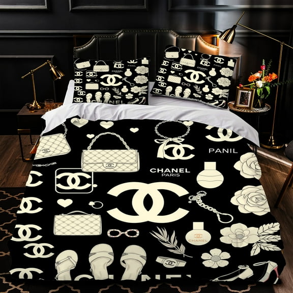 Chic 3-Piece Duvet Cover Set - Black & White Elegant Bedding for Stylish Bedrooms