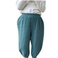 thumbnail image 5 of NAISIBABY Girls Causal Pants, Sweet Loose Solid Elastic Waist Kids Trousers Mint Green 7-8T, 5 of 6