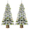 thumbnail image 1 of Costway 2 PCS 6 FT Artificial Xmas Tree Hinged Christmas Tree with 589 Flocked Branch Tips, 1 of 10