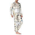 thumbnail image 2 of Fotbe Hand Drawn Animals Pijama de Hombre con Estampado de Manga Larga, Conjunto de 2 Piezas, Ropa de Dormir Suave y Cómoda con Bolsillos-Small, 2 of 7