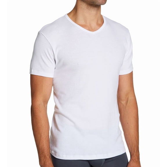 Men's Calida 14315 Cotton Classic V-Neck T-Shirt (White 2XL)