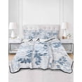 thumbnail image 3 of Blue Grey Leaves Twin Size Down Alternative Comforter, Lightweight Comforter Quilt Bedding Set with Pillow Shams Watercolor Branches Vintage Forest All Seasons Bed Comforter Duvet Insert 68"x86", 3 of 7