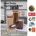 thumbnail image 5 of Neoflam Smart Seal 8pc Patent Airtight Kitchen Pantry Canister/Organizer Clear Plastic Container & Simple Twist, 100% Leak Proof, Dishwasher Safe, BPA Free, Dry Food Storage Set, Square, Black/Red Lid, 5 of 7