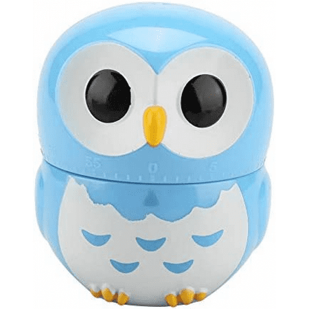 

Cute Owl Shape Kitchen Manual Timer Mechanical Home Cooking Counters Clock Alarm Clock Portable Alarm Clock(Blue)