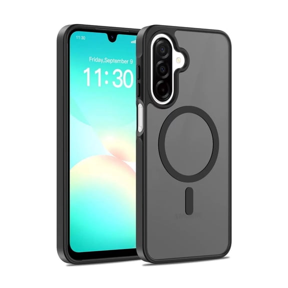 Entronix Magnetic Case for Galaxy A17, Frosted Matte Back Shock-Absorbent Hybrid Cover, Black