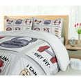 thumbnail image 5 of Ambesonne Fitness Duvet Cover Sets, Cartoon Positive Phrases, 2-Queen, Red Grey Black, 5 of 7