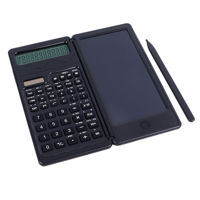 Portable Foldable LCD Writing Tablet Calculator with Solar & Battery Dual Power – Multifunctional Scientific Function Device for Students, Accounting, Exams – Supports Handwriting Input, Statistical