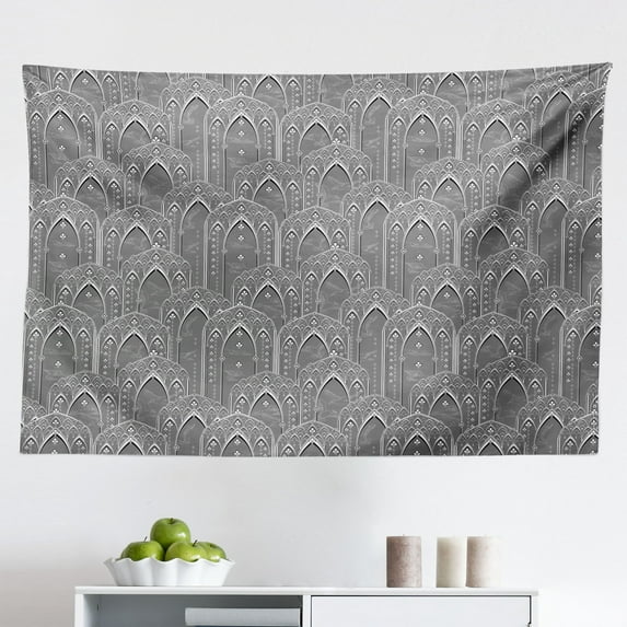 Sunflower Tapestry, Exposure Photo of Flower Garden Field Skyline Summer Nature Image, Fabric Wall Hanging Decor for Bedroom Living Room Dorm, 2 Sizes, Yellow and Blue, by Ambesonne