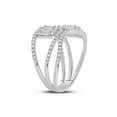 thumbnail image 3 of 14kt White Gold Womens Baguette Diamond Fashion Ring 1 Cttw, 3 of 4